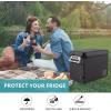 imageEUHOMY CF55 Insulated Protective Cover 59 Quart Car Refrigerator Insulated Transit Bag 12 Volt Portable Refrigerator Cover 59QT Car Fridge Freezer BlackRefrigerator