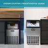 imageEUHOMY Commercial Ice Maker Machine  95lbs Daily Production 33lbs Ice Storage Stainless Steel Freestanding ampamp Under Counter Ice Maker Ideal Ice Maker for HomeBarRestaurantOutdoor ActivitiesSilver