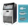 imageEUHOMY Commercial Ice Maker Machine  95lbs Daily Production 33lbs Ice Storage Stainless Steel Freestanding ampamp Under Counter Ice Maker Ideal Ice Maker for HomeBarRestaurantOutdoor ActivitiesSilver