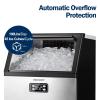 imageEUHOMY Commercial Ice Maker Machine 100lbs24H Stainless Steel Under Counter ice Machine with 33lbs Ice Storage Capacity Freestanding Ice Maker100lbs24H