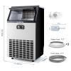 imageEUHOMY Commercial Ice Maker Machine 100lbs24H Stainless Steel Under Counter ice Machine with 33lbs Ice Storage Capacity Freestanding Ice Maker150lbs24H