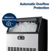 imageEUHOMY Commercial Ice Maker Machine 100lbs24H Stainless Steel Under Counter ice Machine with 33lbs Ice Storage Capacity Freestanding Ice Maker200lbs24H