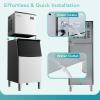 imageEUHOMY Commercial Ice Maker Machine 400Lbs24H SECOP CompressorampampETL Approval Industrial Ice Machine 250Lbs Storage Ice Ready in 815 min Stainless Steel Ice Maker for BarCafeRestaurantBusinessSilver