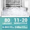imageEUHOMY Commercial Under Counter Ice Maker Machine 80 LbDay AutoCleaning ampamp 24H Timer Gravity DrainageStainless Steel Builtin Freestanding Ice Maker 24 Lb Storage Ideal for Commercial ampamp Home Use