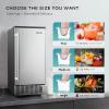 imageEUHOMY Commercial Under Counter Ice Maker Machine 80 LbDay AutoCleaning ampamp 24H Timer Gravity DrainageStainless Steel Builtin Freestanding Ice Maker 24 Lb Storage Ideal for Commercial ampamp Home Use
