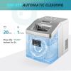 imageEUHOMY Countertop Ice Maker Machine 40Lbs24H Auto SelfCleaning 24 Pcs Ice13 Mins Portable Compact Ice Maker with Ice Scoop ampamp Basket Perfect for HomeKitchenOfficeBarSilver