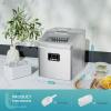 imageEUHOMY Countertop Ice Maker Machine 40Lbs24H Auto SelfCleaning 24 Pcs Ice13 Mins Portable Compact Ice Maker with Ice Scoop ampamp Basket Perfect for HomeKitchenOfficeBarSilver