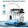 imageEUHOMY Countertop Ice Maker Machine with Handle 263lbs Per Day 9 Cubes in 6 Mins AutoCleaning Portable Ice Maker with Basket and Scoop for HomeKitchenCampingRV Silver
