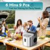 imageEUHOMY Countertop Ice Maker Machine with Handle 263lbs Per Day 9 Cubes in 6 Mins AutoCleaning Portable Ice Maker with Basket and Scoop for HomeKitchenCampingRV Silver