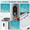imageEUHOMY Countertop Ice Maker Machine with Handle 263lbs Per Day 9 Cubes in 6 Mins AutoCleaning Portable Ice Maker with Basket and Scoop for HomeKitchenCampingRV Silver