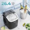 imageEUHOMY Countertop Ice Maker Machine with Handle 264lbs Per Day 9 Ice Cubes Ready in 6 Mins AutoCleaning Portable Ice Maker with Basket and Scoop for HomeKitchenCampingRV Black
