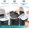 imageEUHOMY Countertop Ice Maker Machine with Handle 264lbs Per Day 9 Ice Cubes Ready in 6 Mins AutoCleaning Portable Ice Maker with Basket and Scoop for HomeKitchenCampingRV Black