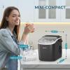 imageEUHOMY Countertop Ice Maker Machine with Handle 264lbs Per Day 9 Ice Cubes Ready in 6 Mins AutoCleaning Portable Ice Maker with Basket and Scoop for HomeKitchenCampingRV Black