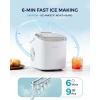 imageEUHOMY Countertop Ice Maker Machine with Handle 26lbs in 24Hrs 9 Ice Cubes Ready in 6 Mins AutoCleaning Portable Ice Maker with Basket and Scoop for HomeKitchenCampingRV BlackWhite