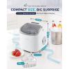imageEUHOMY Countertop Ice Maker Machine with Handle 26lbs in 24Hrs 9 Ice Cubes Ready in 6 Mins AutoCleaning Portable Ice Maker with Basket and Scoop for HomeKitchenCampingRV BlackWhite