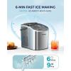 imageEUHOMY Countertop Ice Maker Machine with Handle 26lbs in 24Hrs 9 Ice Cubes Ready in 6 Mins AutoCleaning Portable Ice Maker with Basket and Scoop for HomeKitchenCampingRV BlackLight Grey