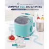 imageEUHOMY Countertop Ice Maker Machine with Handle 26lbs in 24Hrs 9 Ice Cubes Ready in 6 Mins AutoCleaning Portable Ice Maker with Basket and Scoop for HomeKitchenCampingRV BlackGreen