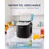 imageEUHOMY Countertop Ice Maker Machine with Handle 26lbs in 24Hrs 9 Ice Cubes Ready in 6 Mins AutoCleaning Portable Ice Maker with Basket and Scoop for HomeKitchenCampingRV BlackBlack
