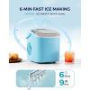imageEUHOMY Countertop Ice Maker Machine with Handle 26lbs in 24Hrs 9 Ice Cubes Ready in 6 Mins AutoCleaning Portable Ice Maker with Basket and Scoop for HomeKitchenCampingRV BlackBlue