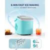 imageEUHOMY Countertop Ice Maker Machine with Handle 26lbs in 24Hrs 9 Ice Cubes Ready in 6 Mins AutoCleaning Portable Ice Maker with Basket and Scoop for HomeKitchenCampingRV BlackGreen