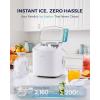 imageEUHOMY Countertop Ice Maker Machine with Handle 26lbs in 24Hrs 9 Ice Cubes Ready in 6 Mins AutoCleaning Portable Ice Maker with Basket and Scoop for HomeKitchenCampingRV BlackWhite