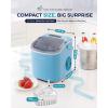 imageEUHOMY Countertop Ice Maker Machine with Handle 26lbs in 24Hrs 9 Ice Cubes Ready in 6 Mins AutoCleaning Portable Ice Maker with Basket and Scoop for HomeKitchenCampingRV BlackBlue