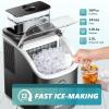 imageEUHOMY Ice Cube Maker Machine Countertop with External Water Tank 34Lbs 16Pcs Ready in 13 Mins 2 Ways to Add Water AutoCleaning with Ice Scoop ampamp Basket for HomeKitchenOfficeBar BlackBlack