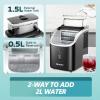 imageEUHOMY Ice Cube Maker Machine Countertop with External Water Tank 34Lbs 16Pcs Ready in 13 Mins 2 Ways to Add Water AutoCleaning with Ice Scoop ampamp Basket for HomeKitchenOfficeBar BlackBlack