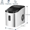 imageEUHOMY Ice Maker Countertop Machine  26 lbs in 24 Hours 9 Cubes Ready in 8 Mins Electric Icemaker and Compact Portable Ice Maker with Ice Scoop and Basket Perfect for HomeKitchenOfficeSliverSteel Silver