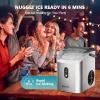 imageEUHOMY Ice Maker Countertop Machine  26 lbs in 24 Hours 9 Cubes Ready in 8 Mins Electric Icemaker and Compact Portable Ice Maker with Ice Scoop and Basket Perfect for HomeKitchenOfficeSliverSteel Light Silver