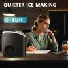 imageEUHOMY Ice Maker Countertop Machine  26 lbs in 24 Hours 9 Cubes Ready in 8 Mins Electric Icemaker and Compact Portable Ice Maker with Ice Scoop and Basket Perfect for HomeKitchenOfficeSliverBlack