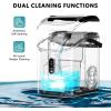 imageEUHOMY Ice Maker Countertop Machine  26 lbs in 24 Hours 9 Cubes Ready in 8 Mins Electric Icemaker and Compact Portable Ice Maker with Ice Scoop and Basket Perfect for HomeKitchenOfficeSliverSteel Light Silver