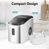 imageEUHOMY Ice Maker Countertop Machine  26 lbs in 24 Hours 9 Cubes Ready in 8 Mins Electric Icemaker and Compact Portable Ice Maker with Ice Scoop and Basket Perfect for HomeKitchenOfficeSliverStainless Steel Silver