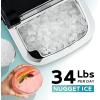 imageEUHOMY Ice Maker Countertop Machine  26 lbs in 24 Hours 9 Cubes Ready in 8 Mins Electric Icemaker and Compact Portable Ice Maker with Ice Scoop and Basket Perfect for HomeKitchenOfficeSliverSteel Light Silver