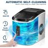 imageEUHOMY Ice Maker Countertop Machine  26 lbs in 24 Hours 9 Cubes Ready in 8 Mins Electric Icemaker and Compact Portable Ice Maker with Ice Scoop and Basket Perfect for HomeKitchenOfficeSliverSteel Silver