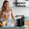 imageEUHOMY Ice Maker Countertop Machine  26 lbs in 24 Hours 9 Cubes Ready in 8 Mins Electric Icemaker and Compact Portable Ice Maker with Ice Scoop and Basket Perfect for HomeKitchenOfficeSliverBlack