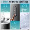 imageEUHOMY Ice Maker Countertop Machine  26 lbs in 24 Hours 9 Cubes Ready in 8 Mins Electric Icemaker and Compact Portable Ice Maker with Ice Scoop and Basket Perfect for HomeKitchenOfficeSliverBlack