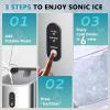 imageEUHOMY Ice Maker Countertop Machine  26 lbs in 24 Hours 9 Cubes Ready in 8 Mins Electric Icemaker and Compact Portable Ice Maker with Ice Scoop and Basket Perfect for HomeKitchenOfficeSliverSteel Light Silver