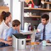 imageEUHOMY Ice Maker Countertop Machine  26 lbs in 24 Hours 9 Cubes Ready in 8 Mins Electric Icemaker and Compact Portable Ice Maker with Ice Scoop and Basket Perfect for HomeKitchenOfficeSliverSteel Silver