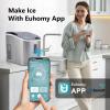 imageEUHOMY Ice Maker Countertop Machine  26 lbs in 24 Hours 9 Cubes Ready in 8 Mins Electric Icemaker and Compact Portable Ice Maker with Ice Scoop and Basket Perfect for HomeKitchenOfficeSliverStainless Steel Silver