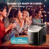 imageEUHOMY Ice Maker Countertop Machine  26 lbs in 24 Hours 9 Cubes Ready in 8 Mins Electric Icemaker and Compact Portable Ice Maker with Ice Scoop and Basket Perfect for HomeKitchenOfficeSliverBlack
