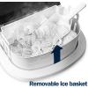 imageEUHOMY Ice Maker Countertop Machine  26 lbs in 24 Hours 9 Cubes Ready in 8 Mins Electric Icemaker and Compact Portable Ice Maker with Ice Scoop and Basket Perfect for HomeKitchenOfficeSliverSteel Silver