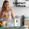 imageEUHOMY Ice Maker Countertop Machine  26 lbs in 24 Hours 9 Cubes Ready in 8 Mins Electric Icemaker and Compact Portable Ice Maker with Ice Scoop and Basket Perfect for HomeKitchenOfficeSliverSteel Light Silver