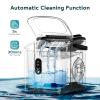 imageEUHOMY Ice Maker Countertop Portable Ice Machine with Carry Handle 265lbs Per Day 9 Cubes in 6 Mins AutoCleaning with Basket and Scoop for Home Kitchen Camping RV SilverStainless Steel Silver