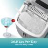 imageEUHOMY Ice Maker Countertop Portable Ice Machine with Carry Handle 265lbs Per Day 9 Cubes in 6 Mins AutoCleaning with Basket and Scoop for Home Kitchen Camping RV SilverGrey