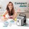 imageEUHOMY Ice Maker Countertop Portable Ice Machine with Carry Handle 265lbs Per Day 9 Cubes in 6 Mins AutoCleaning with Basket and Scoop for Home Kitchen Camping RV SilverStainless Steel Silver