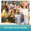 imageEUHOMY Ice Maker Countertop Portable Ice Machine with Carry Handle 265lbs Per Day 9 Cubes in 6 Mins AutoCleaning with Basket and Scoop for Home Kitchen Camping RV SilverGrey