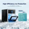imageEUHOMY LunaArc Crescent Ice Maker Countertop 1600PcsDay Ready in 12Mins Auto Deep Cleaning Timer Portable Ice Maker Machine with Clear Ice Cubes for WhiskeyCoffeeSoft DrinksBlack