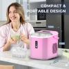 imageEUHOMY LunaArc Crescent Ice Maker Countertop 1600PcsDay Ready in 12Mins Auto Deep Cleaning Timer Portable Ice Maker Machine with Clear Ice Cubes for WhiskeyCoffeeSoft DrinksPink