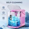 imageEUHOMY LunaArc Crescent Ice Maker Countertop 1600PcsDay Ready in 12Mins Auto Deep Cleaning Timer Portable Ice Maker Machine with Clear Ice Cubes for WhiskeyCoffeeSoft DrinksPink